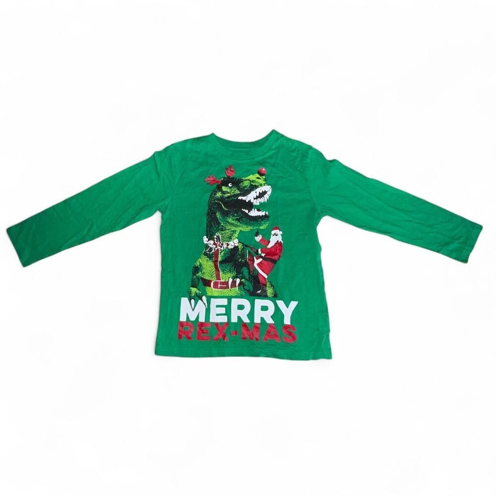 🎄 T-Rex "Merry Rex-Mas" Christmas Graphic Long-Sleeve Shirt